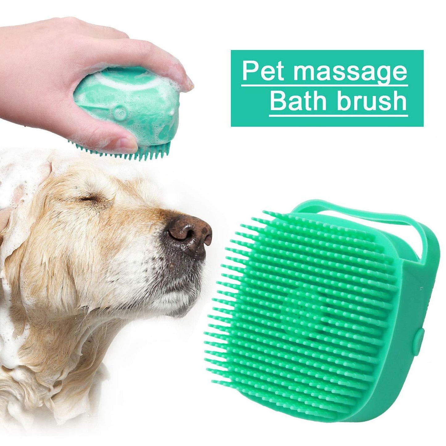 Brosse de Bain pour Animaux – Silicone 2-en-1 Nettoyante & Massante