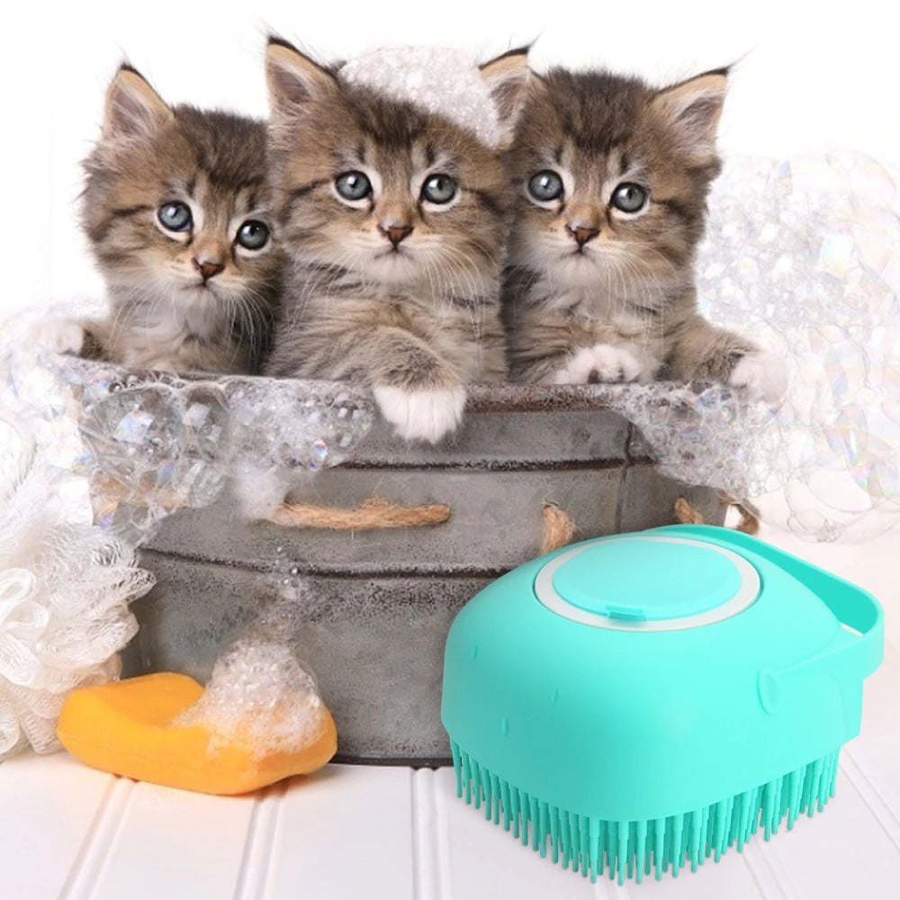 Brosse de Bain pour Animaux – Silicone 2-en-1 Nettoyante & Massante