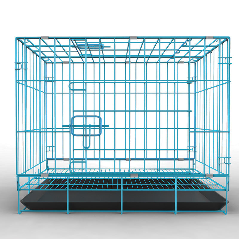 Cage Pliante pour Chien et Chat – Métal Résistant, Plateau Amovible, Plusieurs Tailles – Noir, Bleu ou Rose