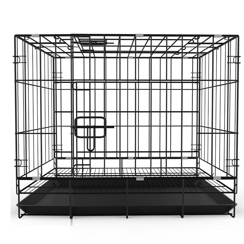 Cage Pliante pour Chien et Chat – Métal Résistant, Plateau Amovible, Plusieurs Tailles – Noir, Bleu ou Rose