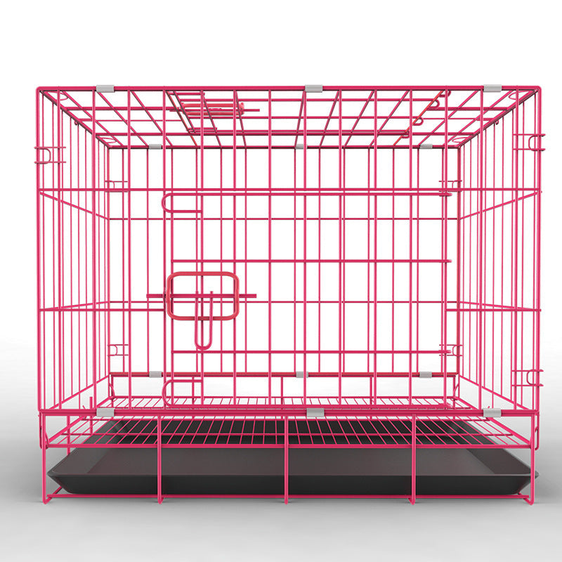 Cage Pliante pour Chien et Chat – Métal Résistant, Plateau Amovible, Plusieurs Tailles – Noir, Bleu ou Rose