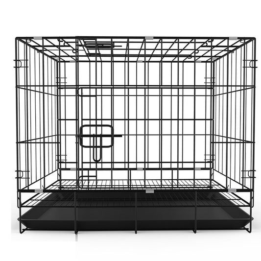 Cage Pliante pour Chien et Chat – Métal Résistant, Plateau Amovible, Plusieurs Tailles – Noir, Bleu ou Rose